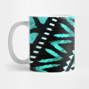 1980s boho chic tropical tribal pattern textile turquoise teal aztec Mug